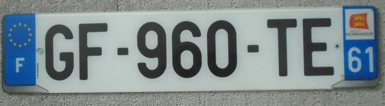 Normandy (Normandie) France License Plate