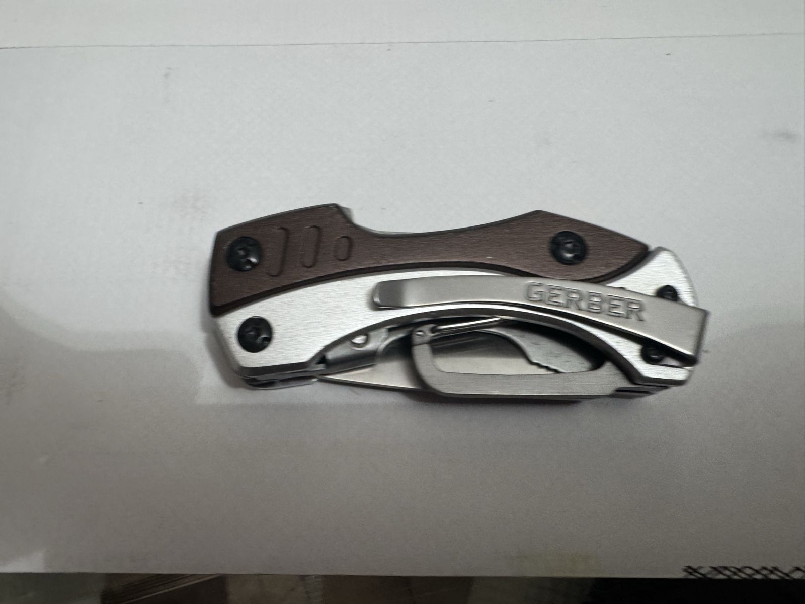 Gerber Crucial Multi-Tool Pliers Pocket Knife Clip Brown/Silver