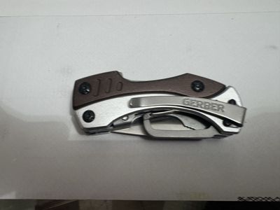 Gerber Crucial Multi-Tool Pliers Pocket Knife Clip Brown/Silver