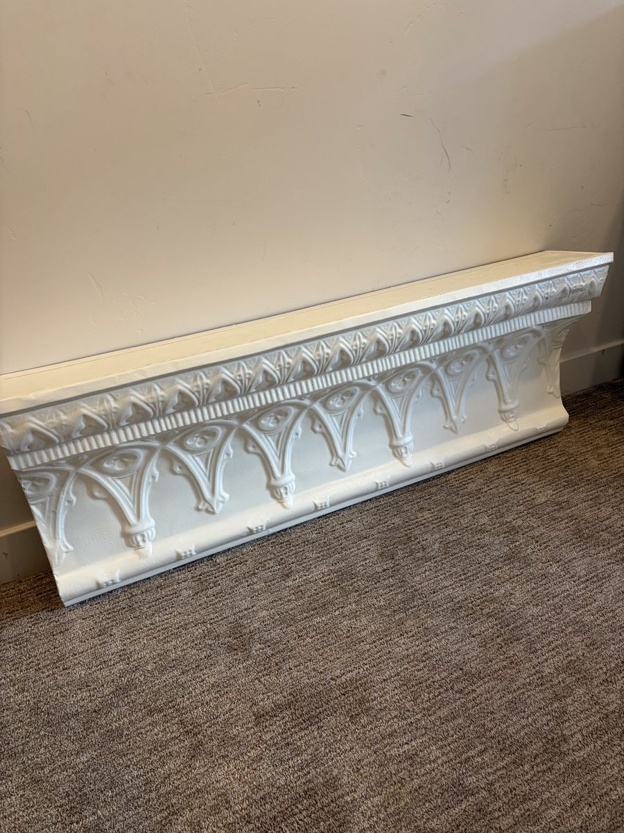 White pressed tin Shelf
