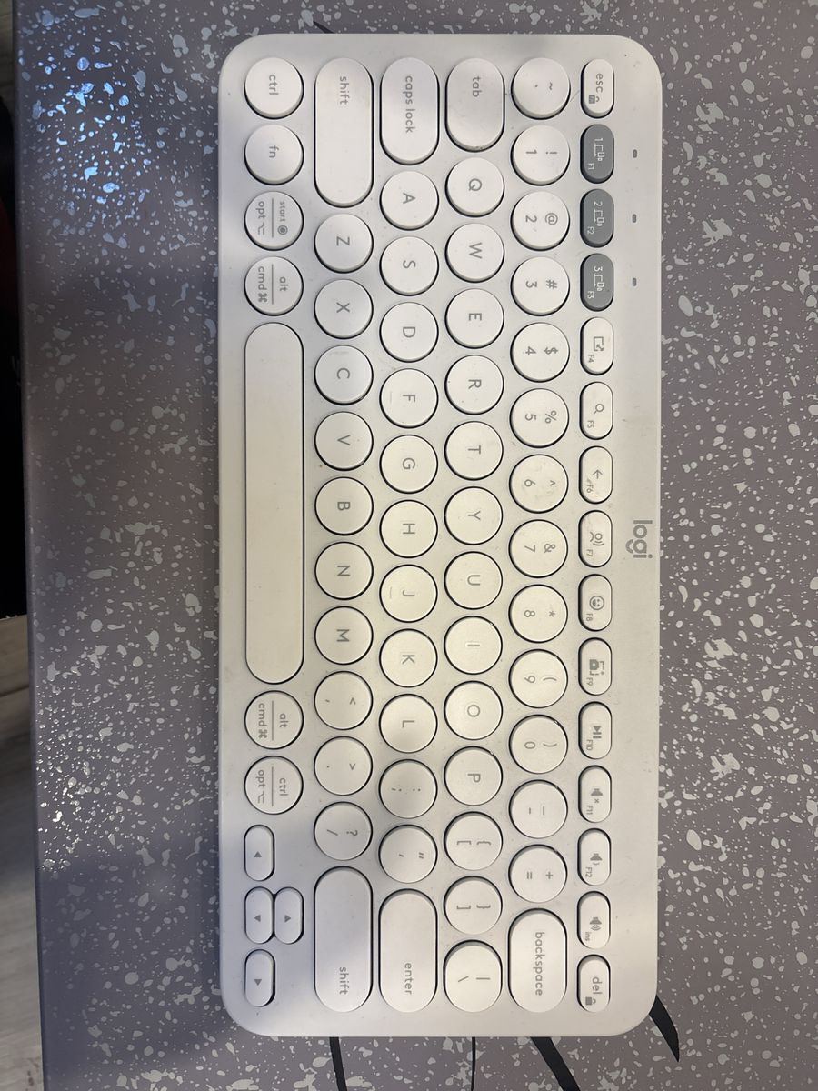 Logitech Bluetooth Wireless Keyboard White Compact Round Keys