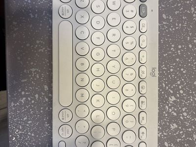 Logitech Bluetooth Wireless Keyboard White Compact Round Keys