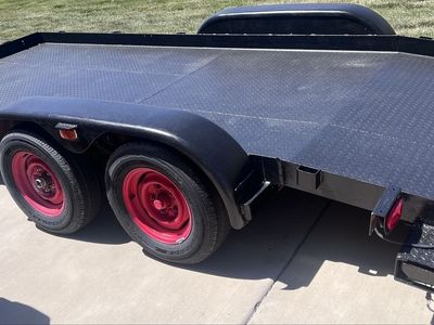 Car hauler flat bed trailer