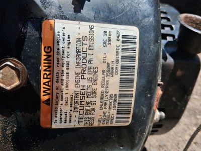 Tecumseh HSk105 358cc Small Engine for Lawnmowers & Outdoor Equipment