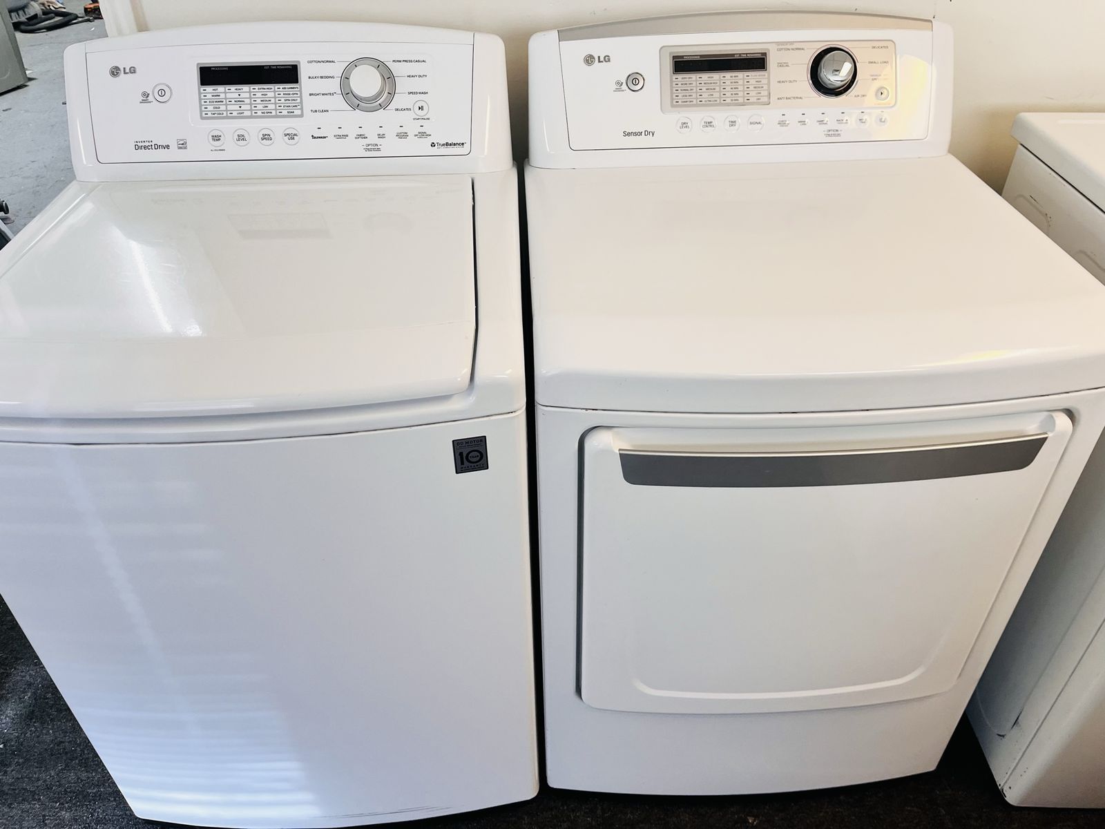 LG super capacity washer and dryer set