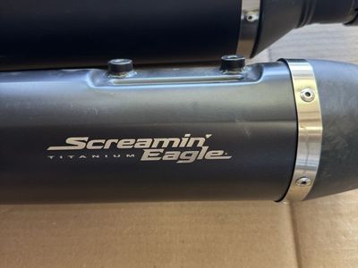 2025 Harley Davidson CVO Screamin Eagle Titanium Exhaust Mufflers Black