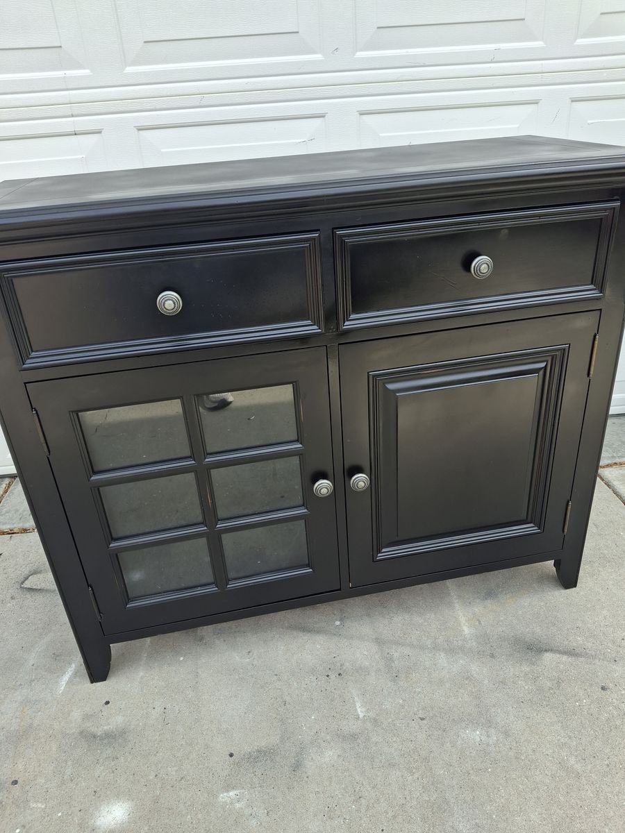 all wood black t.v. stand/cabinet/dresser