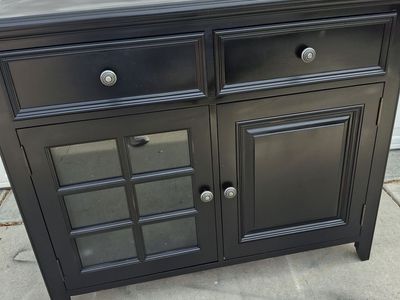 all wood black t.v. stand/cabinet/dresser