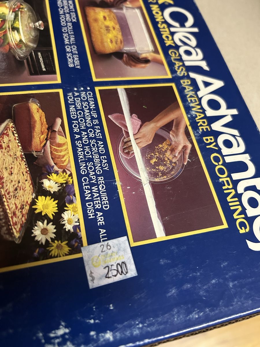 Clear Advantage by Corning Non-Stick Glass Bakeware Pie Pan - Vintage Kitchen Essentials