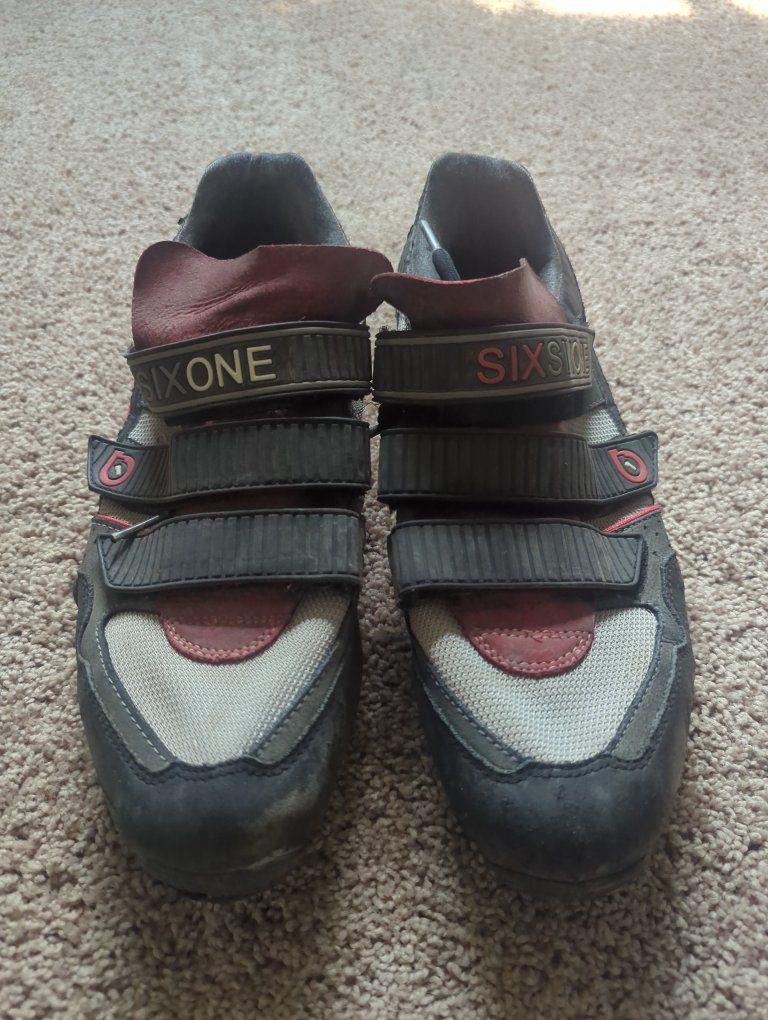 Six One Cycling Shoes - Red/Gray/Black, Hook & Loop Closure, Size 12 US