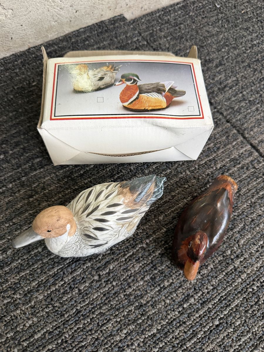 Vintage Hand Painted Miniature Duck Decoy Figurines Set with Original Box
