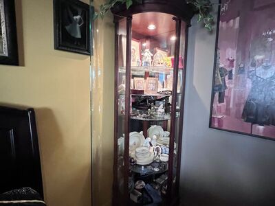 Beautiful Corner Curio Cabinet With Glass Shelves