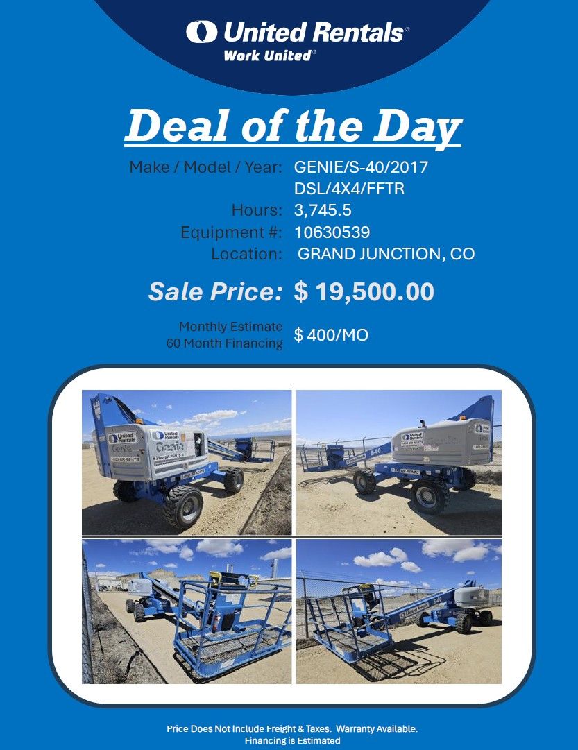 Boom Lift 45ft Straight Genie Grand Junction CO $19500