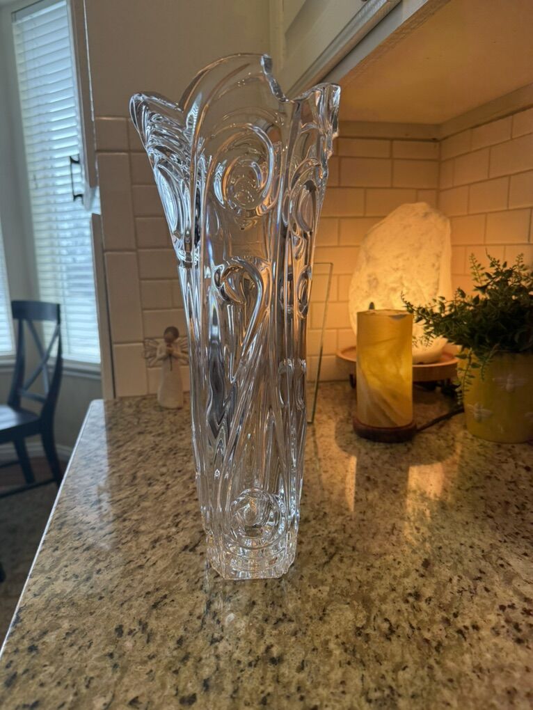 Vintage Czech Republic Lead Cryatal Vase-Large