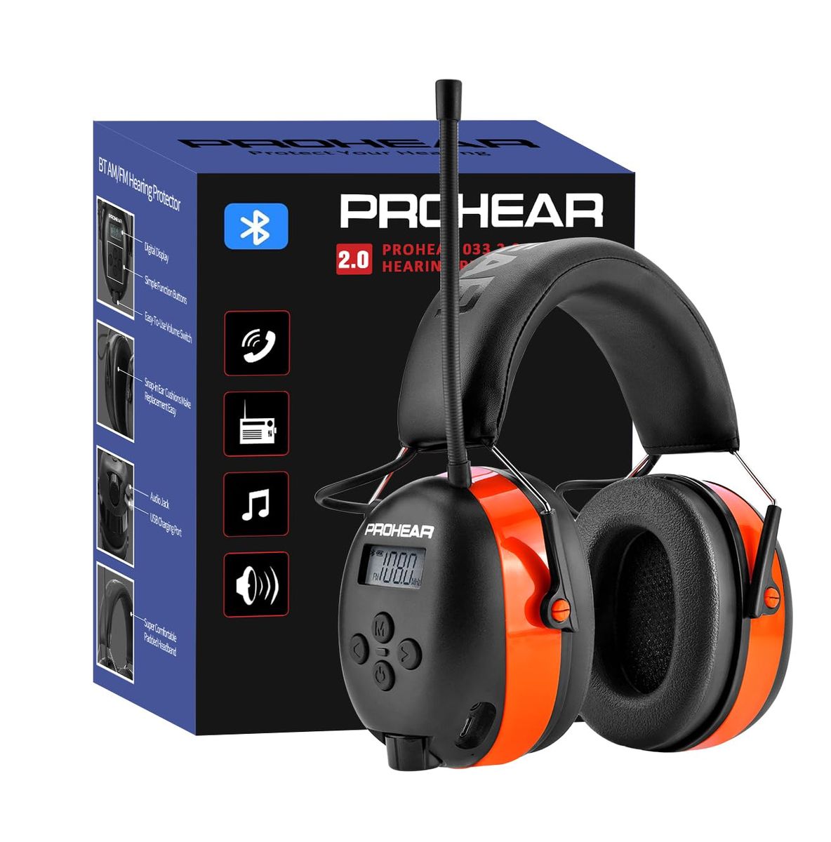 Headphones Bluetooth Hearing Protection AM FM Radio