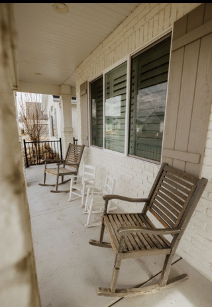 Weathered Wood Outdoor Rocking Chairs- Classic Patio Comfort
