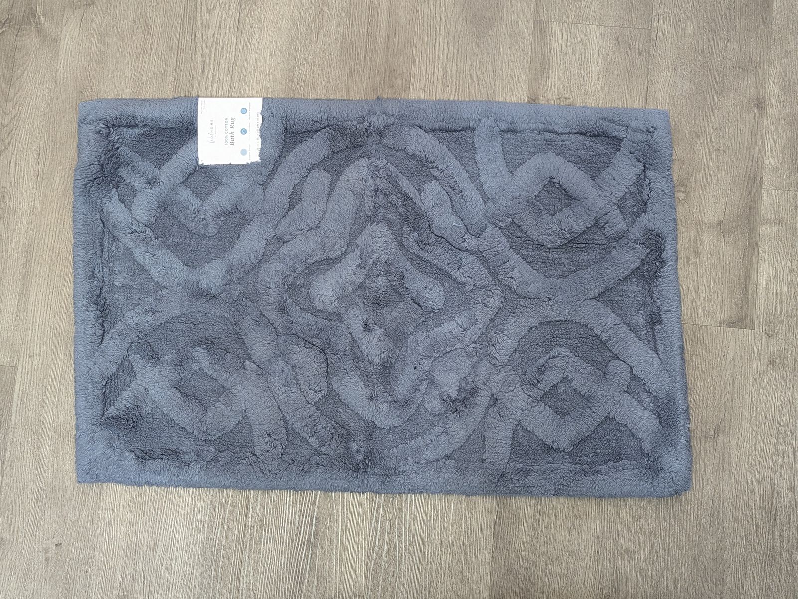 NEW Welhome Alton Cotton Rug 36x24 – Blue Gray Bath Rug