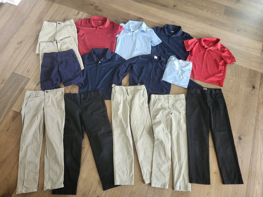 Boys Size 10 Uniform Clothing Shirts, Shorts, Pant