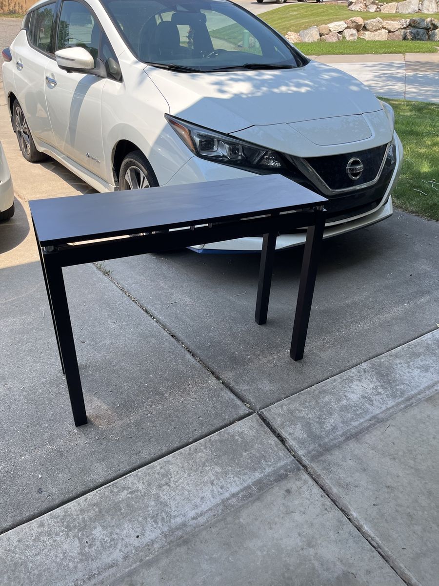 Modern Narrow Console Table Entryway Sofa Table with Silver Accents