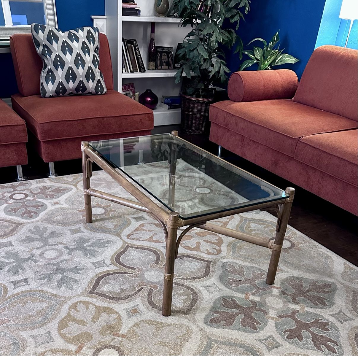 Vintage rattan coffee table