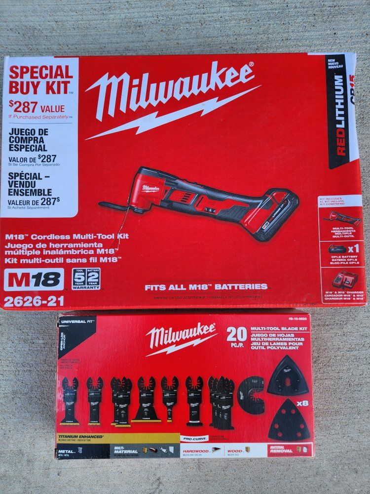NEW Milwaukee M18 18V Cordless Oscillating Multi-Tool W/ Battery, Charger, and Blade Kit
