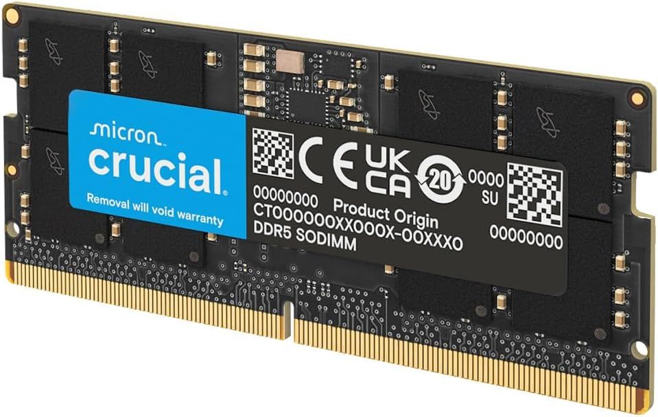 SODIMM DDR5 5600MHz/5200MHz/4800MHz RAM 48GB (1 x 48GB) Crucial CL40 1.1V 262-pin Laptop Memory