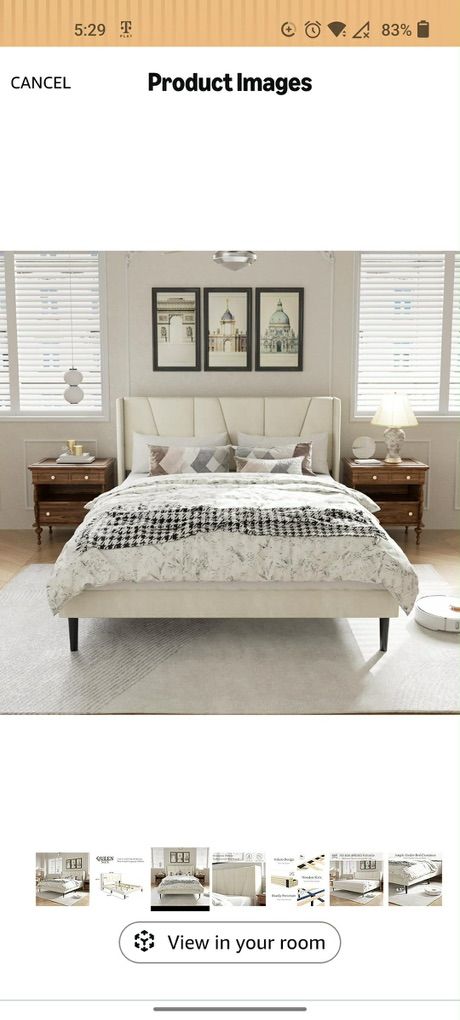 Queen BIege Bed