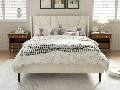 Queen BIege Bed