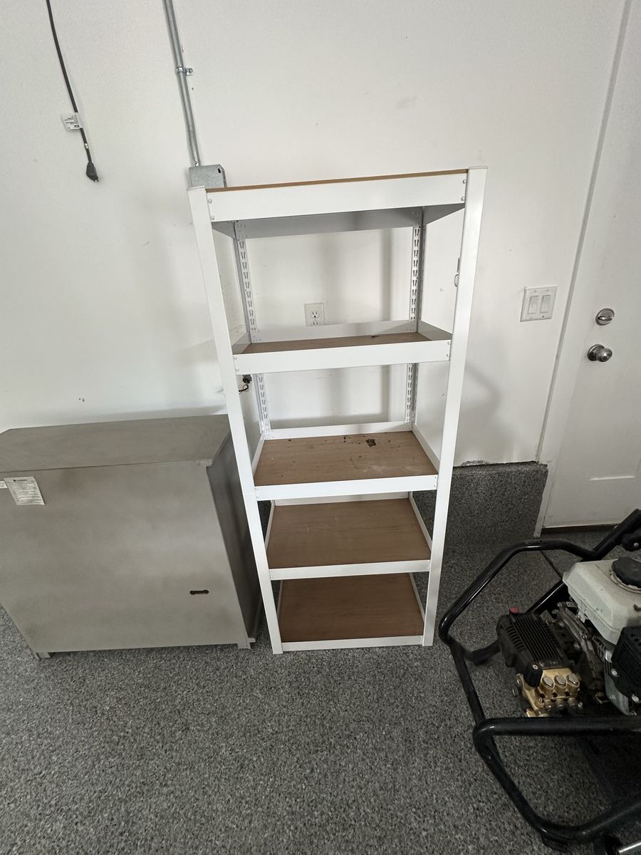 White Metal Frame Storage Shelving Unit
