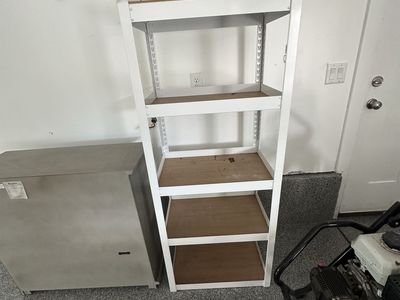 White Metal Frame Storage Shelving Unit