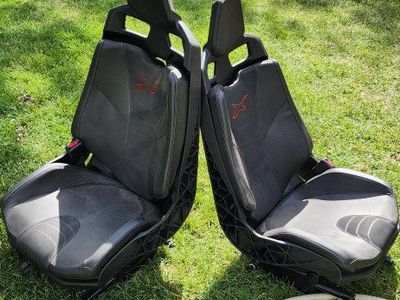 Can-Am X3 Maverick UTV/Side-by-Side Front Bucket Seats (Pair) - Black, Red X Logo