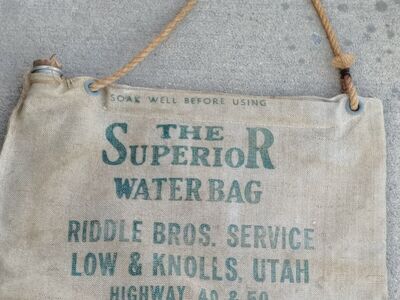 rare Utah advertising collector canvas water bag