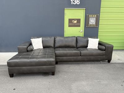 Free Delivery Leather Sectional