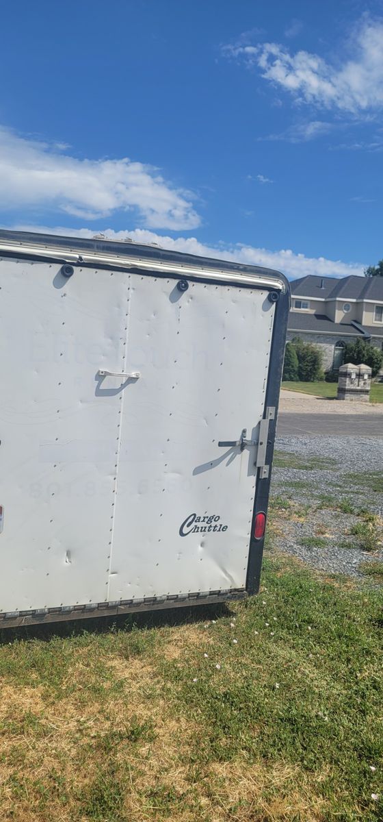 cargo trailer with table and chairs