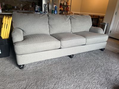 Gray Fabric Three-Seater Sofa Couch good condition