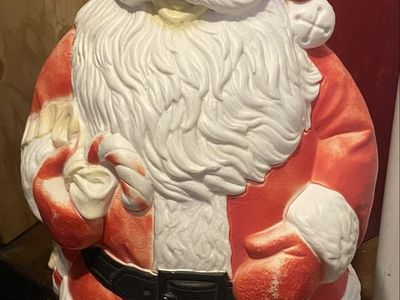 Vintage Blow Mold Santa Claus Christmas Holiday Yard Decoration