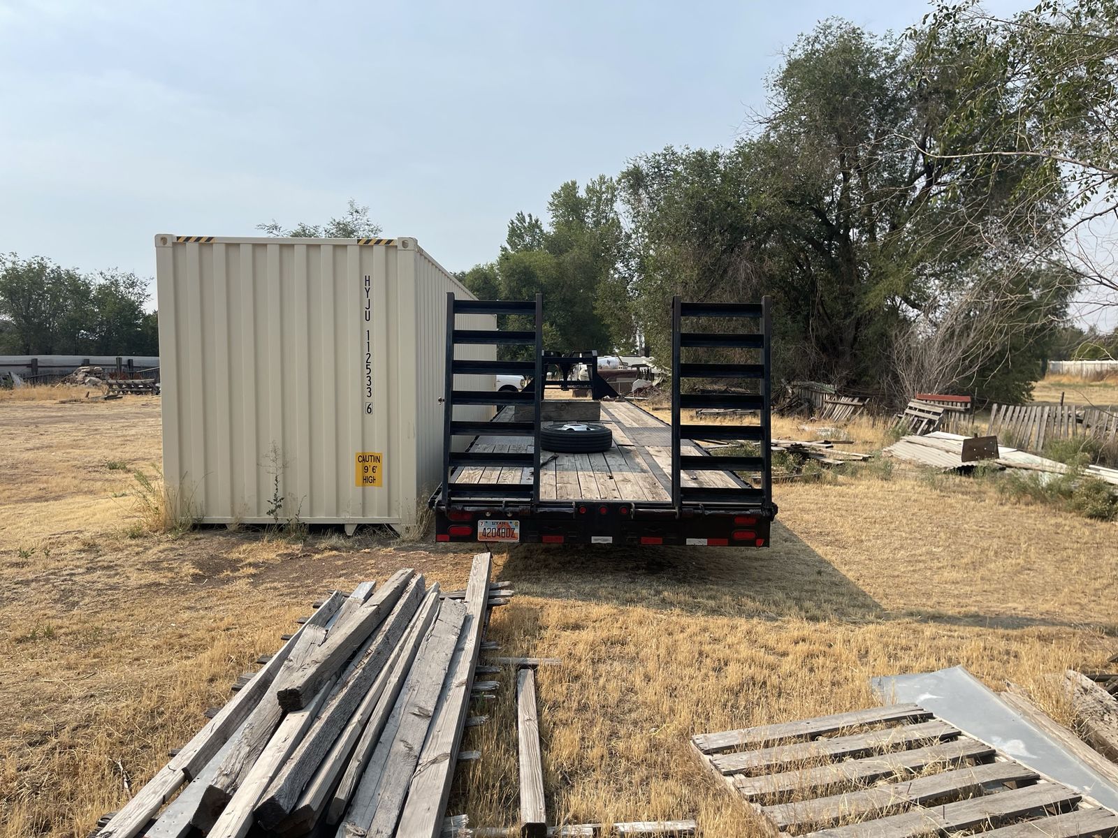2015 Big Tex 25GN-40 Gooseneck Flatbed Trailer - 40 ft, Dual Axle, Fold-Down Ramps