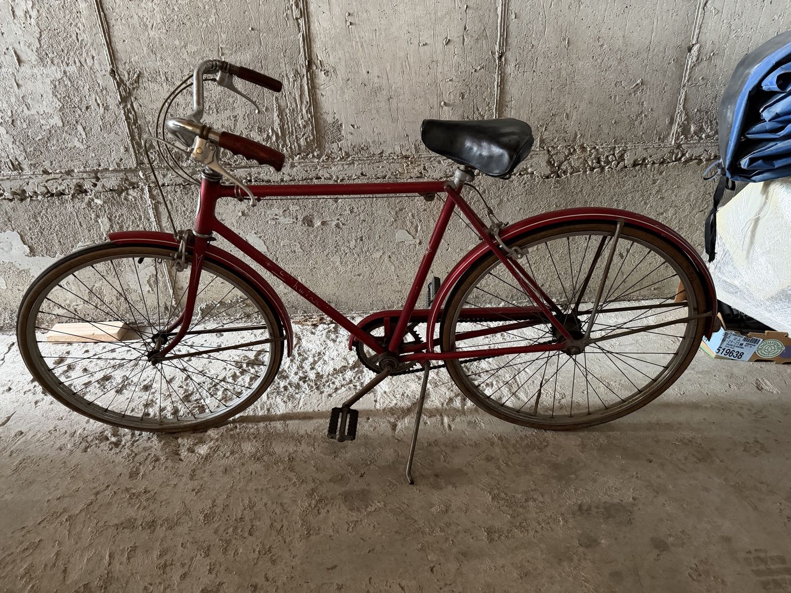Vintage Schwinn Red Cruiser Bicycle with Fenders