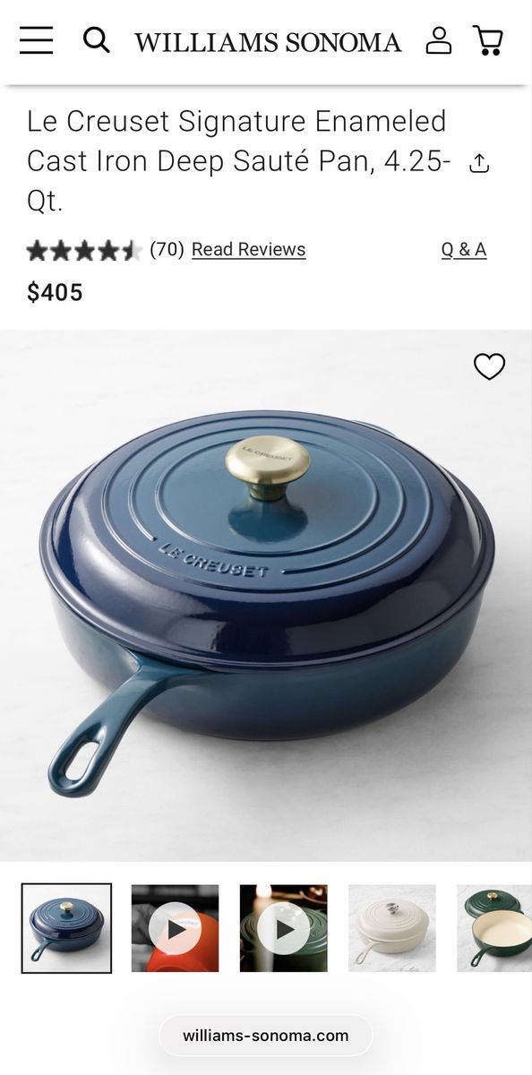 Le Creuset Signature Enameled Cast Iron Deep Sauté Pan 4.25 Qt