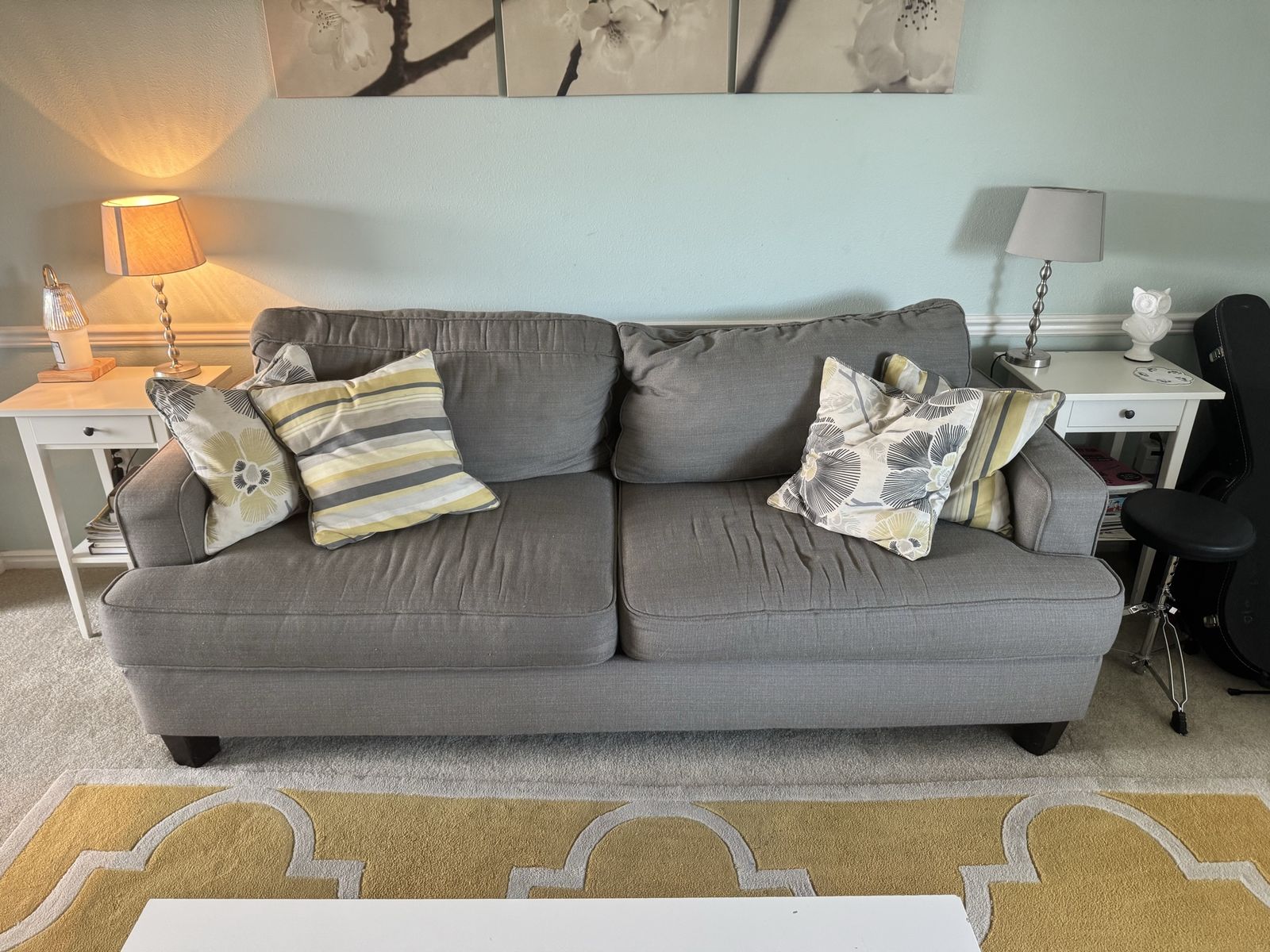 Gray love seat