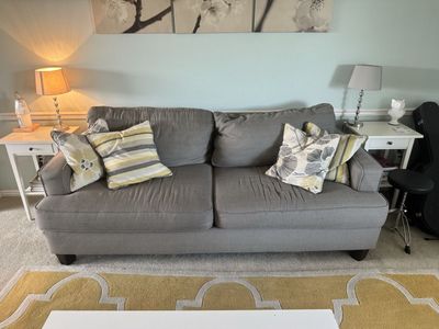 Gray love seat