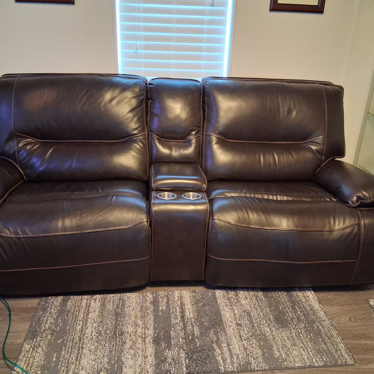 power brown leather loveseat recliners.