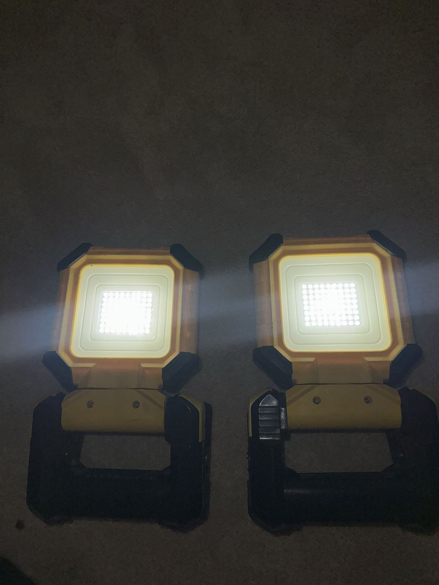 Pair of Yellow Jacket Portable LED Rechargeable Work Lights