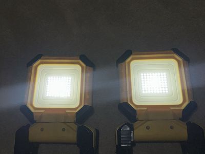 Pair of Yellow Jacket Portable LED Rechargeable Work Lights