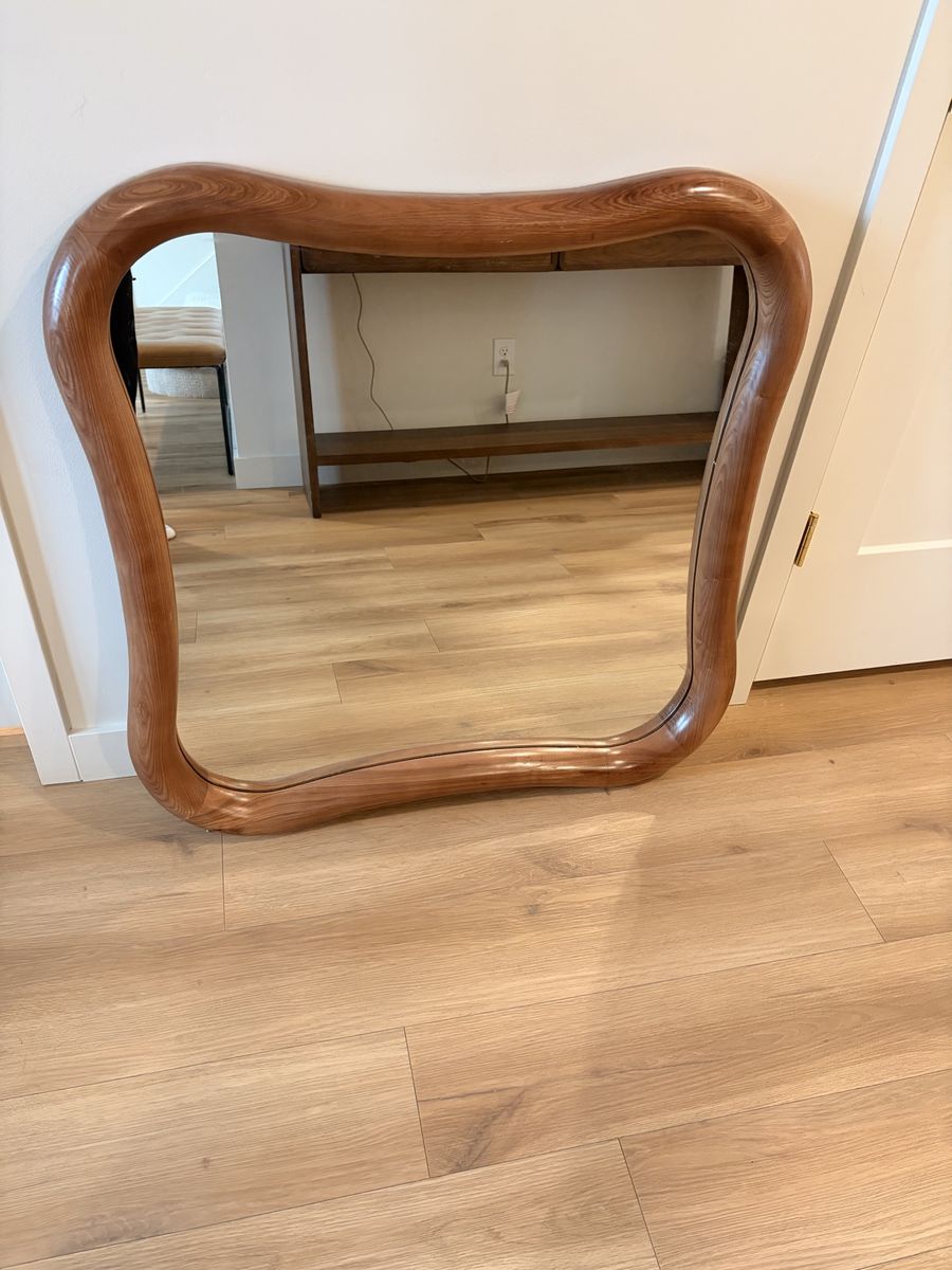 CB2 Meriti Polished Walnut Wood Wall Mirror