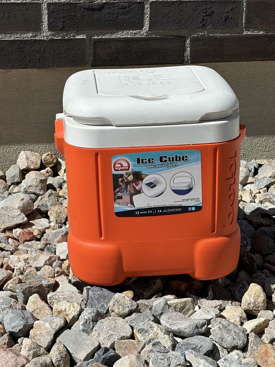 Igloo Ice Cube 12-Quart Orange Cooler - Portable, Insulated for Drinks & Food