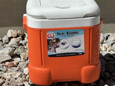 Igloo Ice Cube 12-Quart Orange Cooler - Portable, Insulated for Drinks & Food