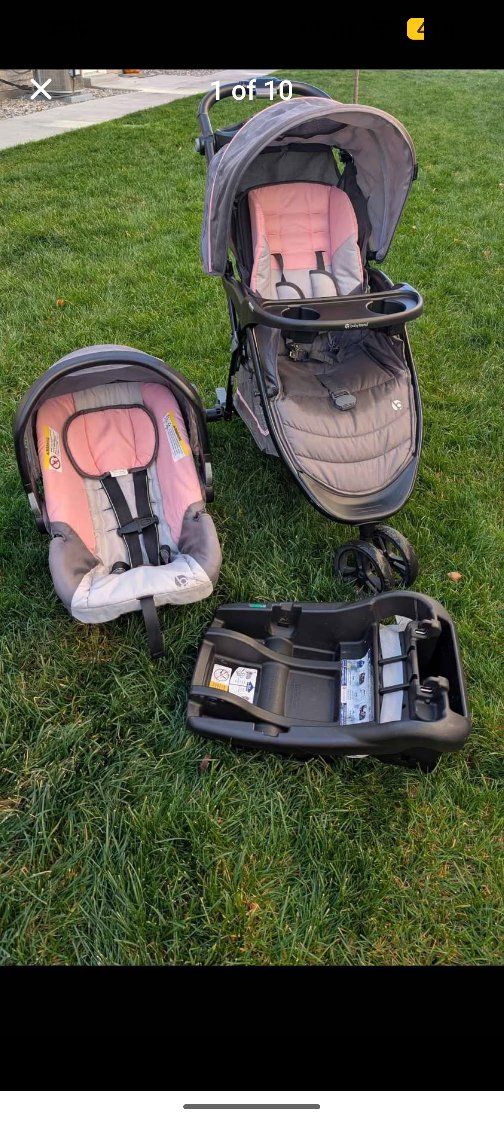 Infant Car Seat with Click-In Stroller