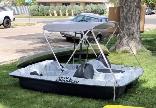 Pedal Prowler Paddle Boat with Canopy - Gray/Black