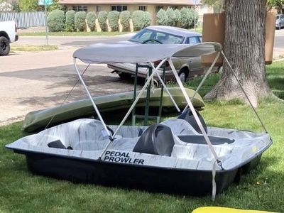 Pedal Prowler Paddle Boat with Canopy - Gray/Black
